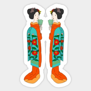 Twin Geisha Sticker